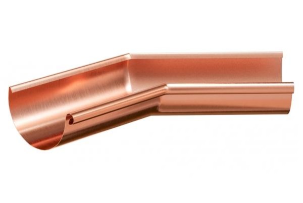 Водосток Aquasistem, система 125x90 - Угол желоба внутренний медный 135° купить в Ирбите