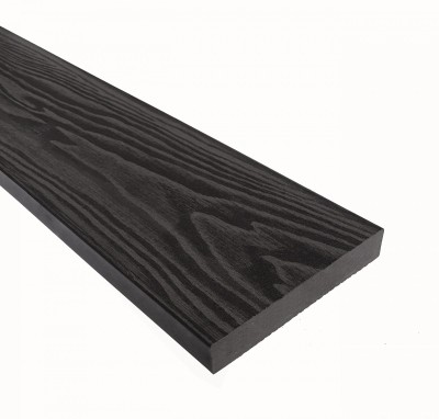 Террасная доска из ДПК Terrapol Смарт 3D Полнотелая без паза Черное дерево