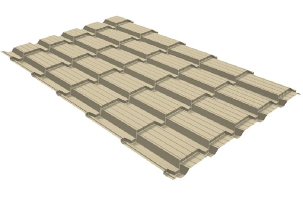 Металлочерепица GL квадро профи 0,45 PE RAL 1015 светлая слоновая кость купить в Ирбите