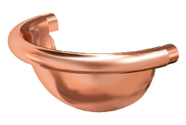 Водосток Aquasistem, система 125x90 - Заглушка желоба полукруглая медная d125мм купить в Ирбите