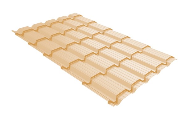 Металлочерепица GL квадро профи 0,45 PE RAL 1014 слоновая кость купить в Ирбите