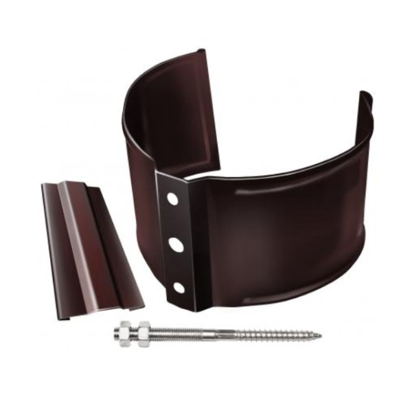 Водосток Grand Line 125x90 – Хомут трубы (на кирпич) RAL 8017 купить в Ирбите