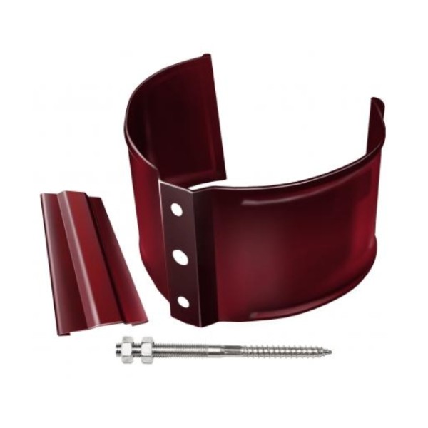 Водосток Grand Line 125x90 – Кронштейн трубы на камень RAL 3005 купить в Ирбите