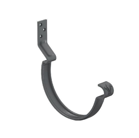 Водосток Aquasistem, система 125x90 - Крюк крепления желоба короткий RAL 7024 Тёмно-серый купить в Ирбите