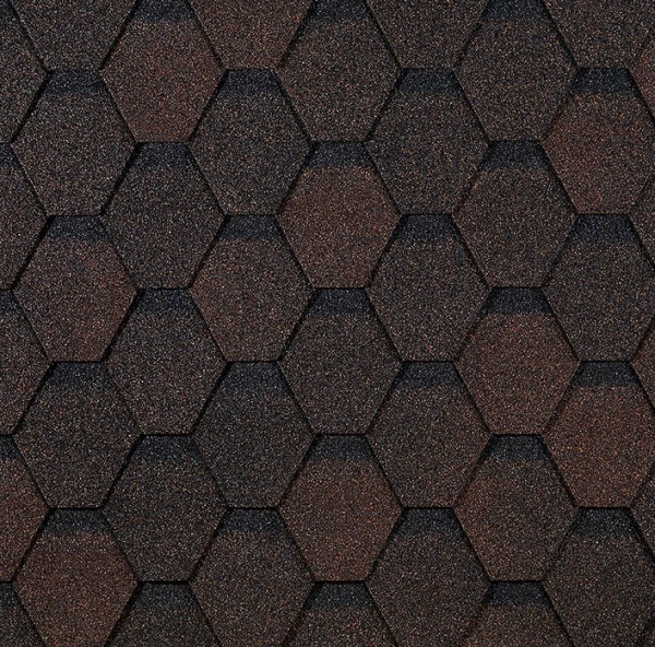 Гибкая черепица EURASIA Docke, Коллекция ШЕСТИГРАННИК Коричневый купить в Ирбите