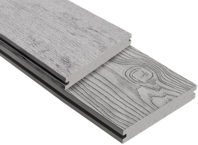 Террасная доска ДПК Outdoor 3D полнотелая STORM/OCEAN GREY серая микс