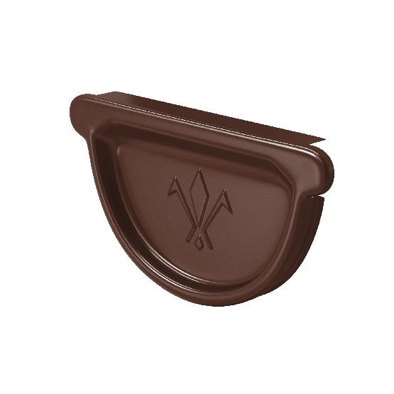 Водосток Aquasistem, система 125x90 - Заглушка универсальная с резиновым уплотнителем RAL 8017 Коричневый купить в Ирбите