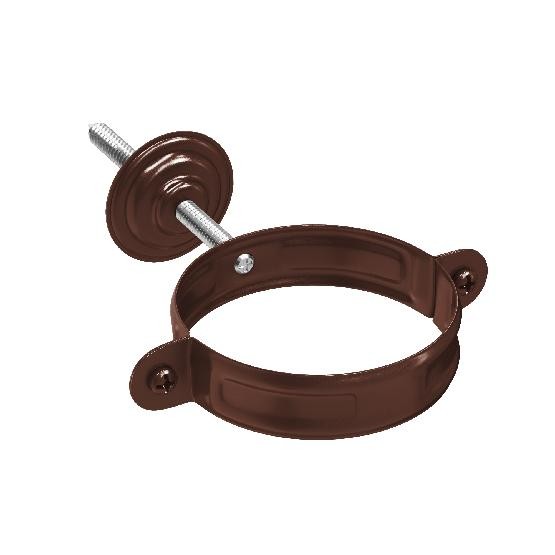 Водосток Aquasistem, система 125x90 - Комплект крепления трубы RAL 8017 Коричневый купить в Ирбите