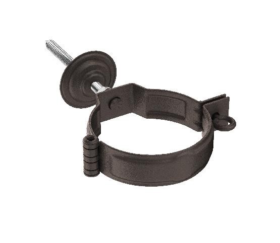 Водосток Aquasistem, Система 150/100 - Декоративный хомут трубы под метиз с комплектом крепления RR 32 Тёмно-коричневый matt купить в Ирбите