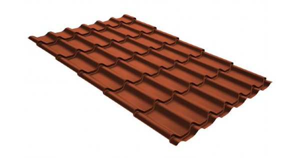 Металлочерепица классик GL 0,5 GreenCoat Pural RR 750 кирпично-красный (RAL 8004 терракота) купить в Ирбите