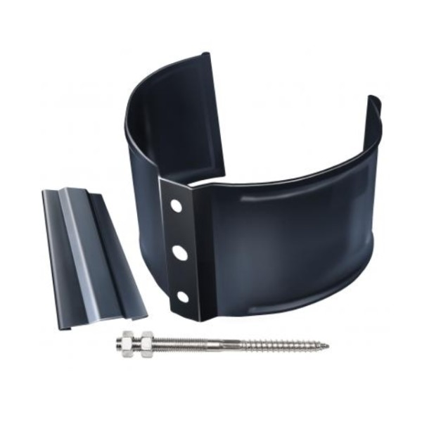 Водосток Grand Line 125x90 – Хомут трубы (на кирпич) RAL 7024 купить в Ирбите