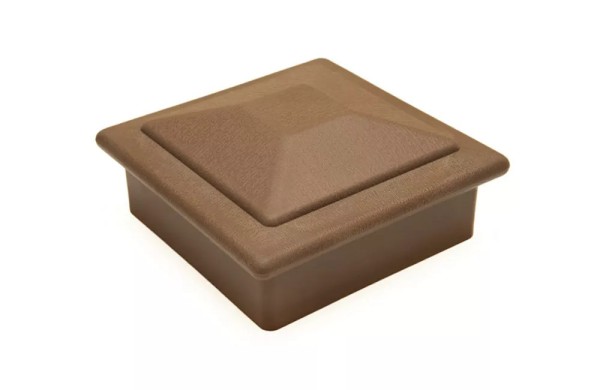 Крышка верхняя фигурная ПВХ для столба Deckart 100х100 Шоколад купить в Ирбите