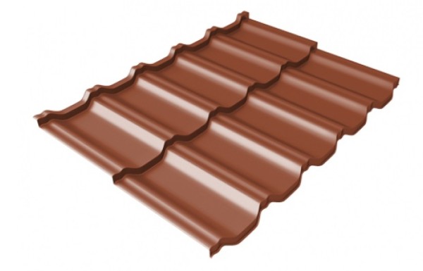 Металлочерепица модульная Квинта Uno Grand Line c 3D резом 0,45 PE RAL 8004 терракота купить в Ирбите