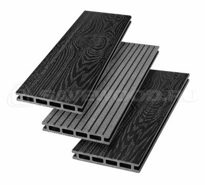 Террасная доска из ДПК SW Carpinus (T) — двухсторонняя черный