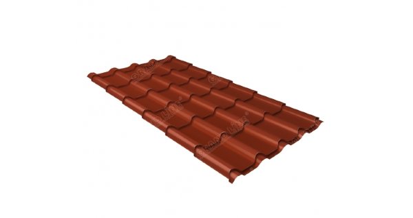Металлочерепица камея 0,45 Drap RAL 8004 терракота купить в Ирбите