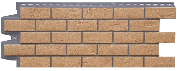 Фасадная панель Grand Line Состаренный кирпич Элит солома, ШОВ темно-бежевый купить в Ирбите