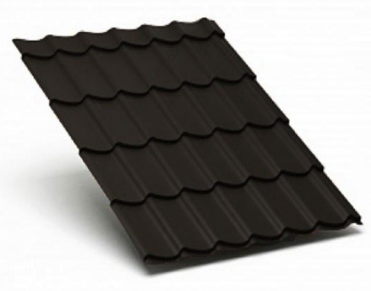 Металлочерепица Металл Профиль матовый полиэстр Valori 0,5 сталь RR 32 темно-коричневый купить в Ирбите