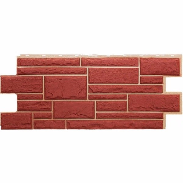 Фасадная панель Техоснастка, Камень Дикий, Красный купить в Ирбите