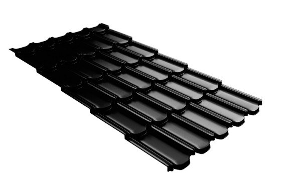 Металлочерепица квинта плюс с 3D резом 0,5 GreenСoat Pural Matt RR 33 черный (RAL 9005 черный) купить в Ирбите
