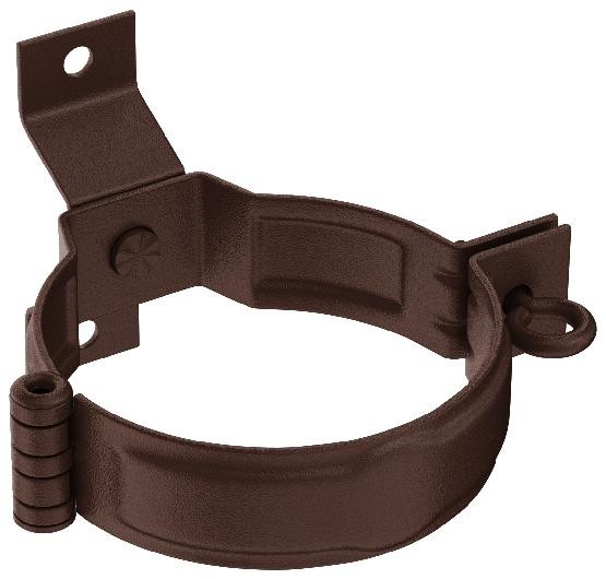 Водосток Aquasistem, Система 125x90 - Декоративный хомут трубы под дерево с комплектом крепления RAL 8017 Коричневый matt купить в Ирбите