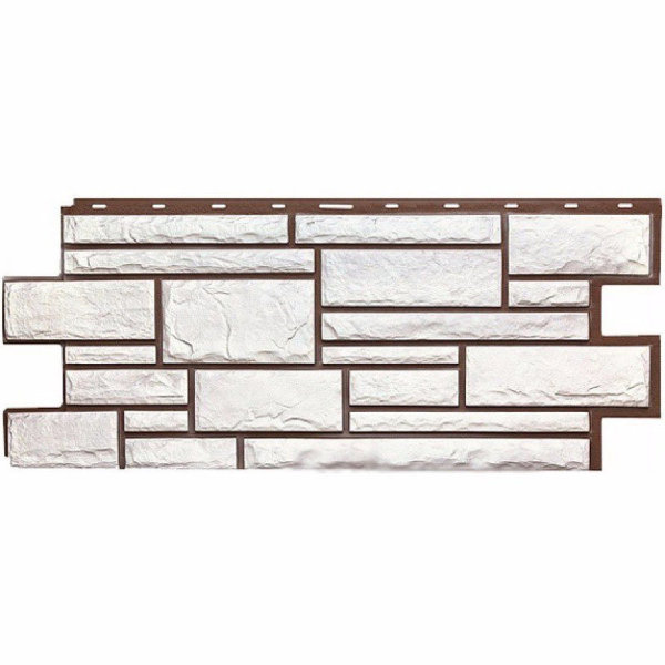 Фасадная панель Техоснастка, Камень Дикий, Белый купить в Ирбите