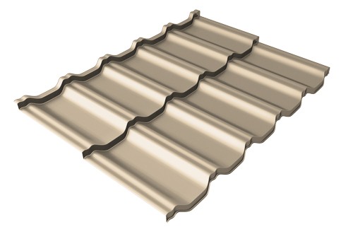 Металлочерепица модульная Квинта Uno Grand Line c 3D резом 0,5 Satin RAL 1015 светлая слоновая кость купить в Ирбите