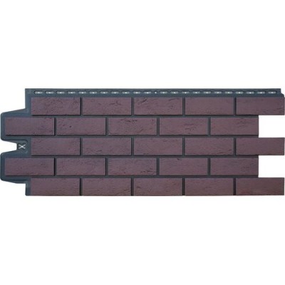 Фасадная панель Grand Line Состаренный кирпич Элит каштан, ШОВ черный