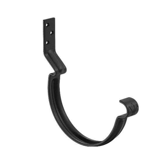 Водосток Aquasistem, система 125x90 - Крюк крепления желоба короткий RAL 9005 Чёрный купить в Ирбите