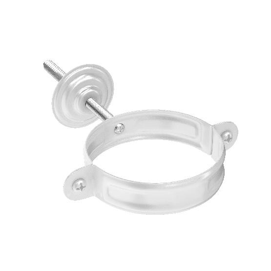 Водосток Aquasistem, система 125x90 - Комплект крепления трубы RAL 9003 Белый купить в Ирбите