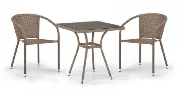 Комплект плетеной мебели AFINA из иск. ротанга T282BNT/Y137C-W56 Light Brown 2Pcs купить в Ирбите
