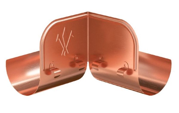 Водосток Aquasistem, система 125x90 - Ограничитель перелива угловой Медь купить в Ирбите