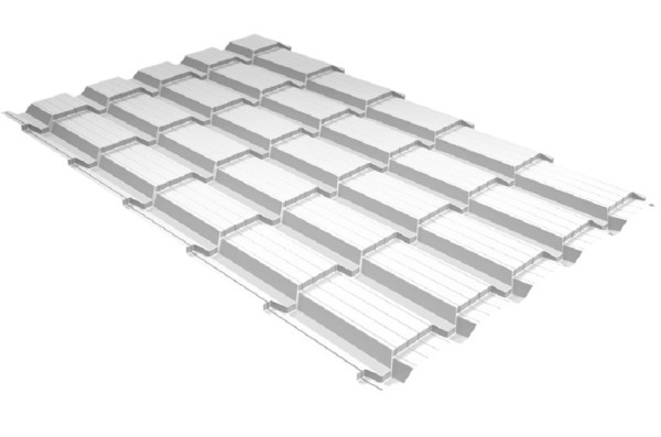 Металлочерепица GL квадро профи 0,5 Satin RAL 9003 сигнальный белый купить в Ирбите