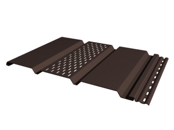 Софит к сайдингу ПЕРФОРАЦИЯ ПО ЦЕНТРУ TECOS ТЁМНЫЙ-КАШТАН купить в Ирбите