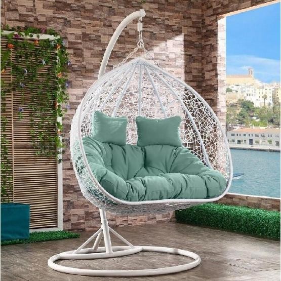 Кресло Подвесное из искусственного ротанга AFM-109A White/Green купить в Ирбите