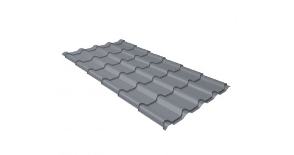 Металлочерепица камея 0,45 PE RAL 9006 бело-алюминиевый купить в Ирбите